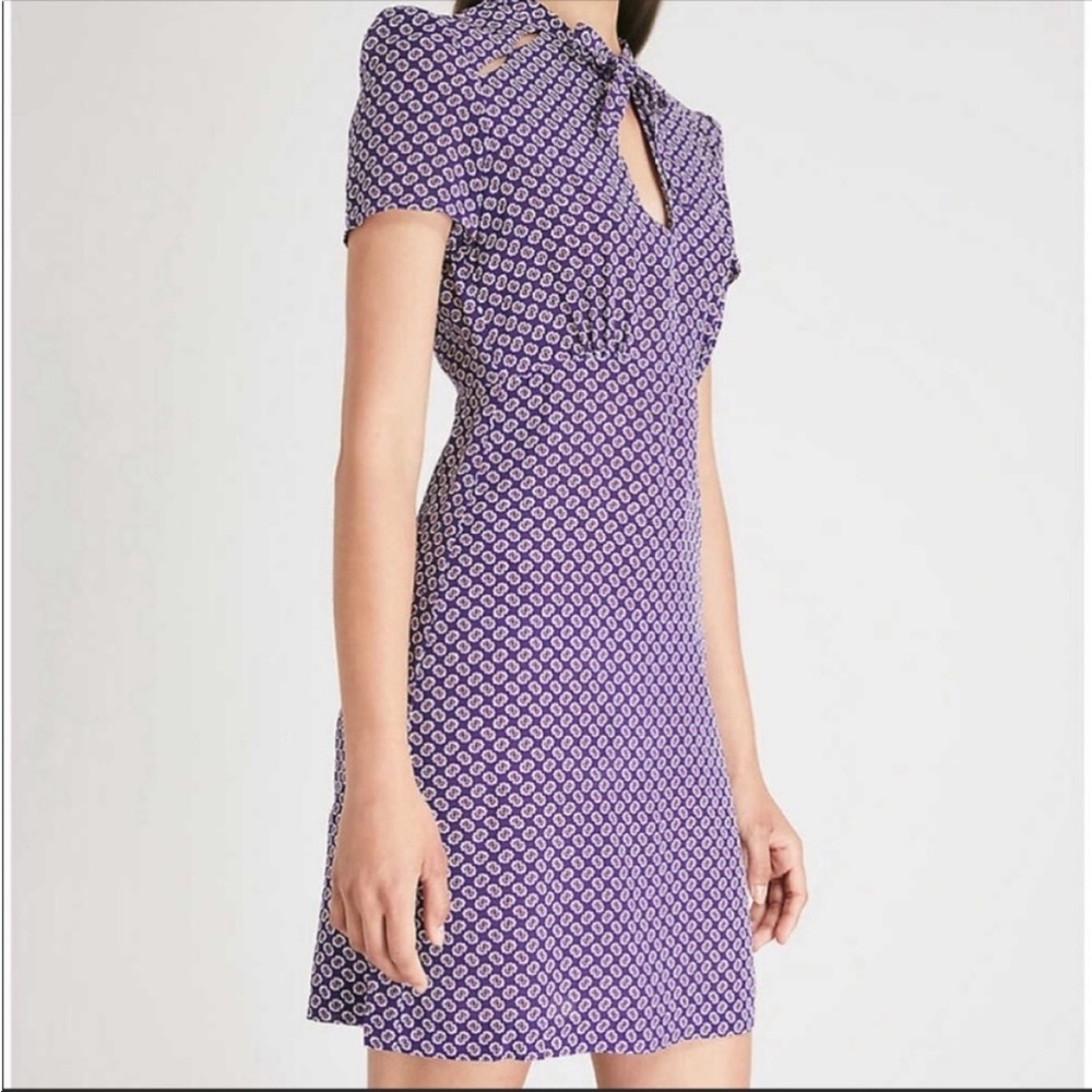 Maje Purple Floral Silk “Ramba” Dress